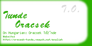 tunde oracsek business card